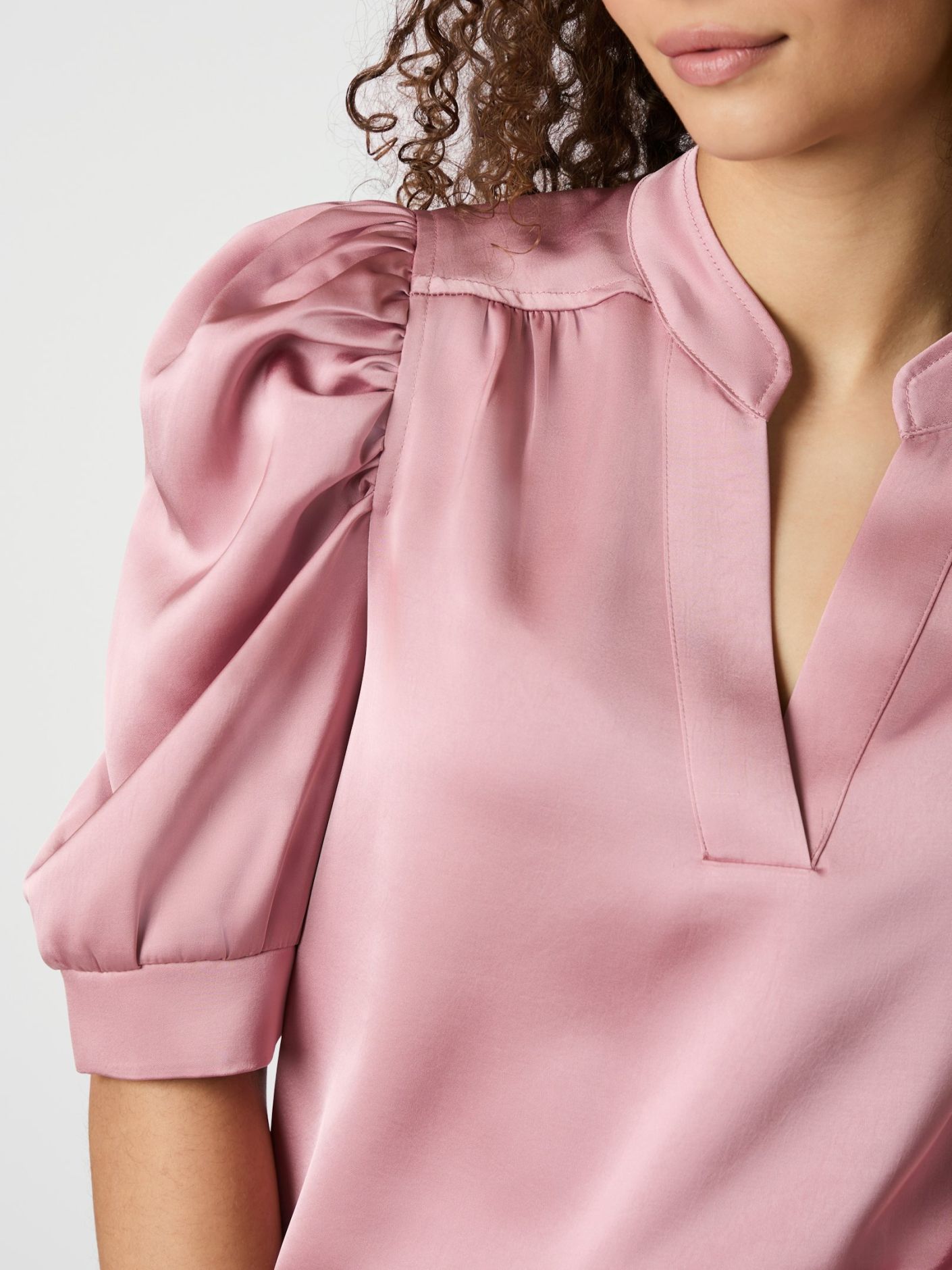 Blouse Roella Heavy Sateen Blouse Evening Rose