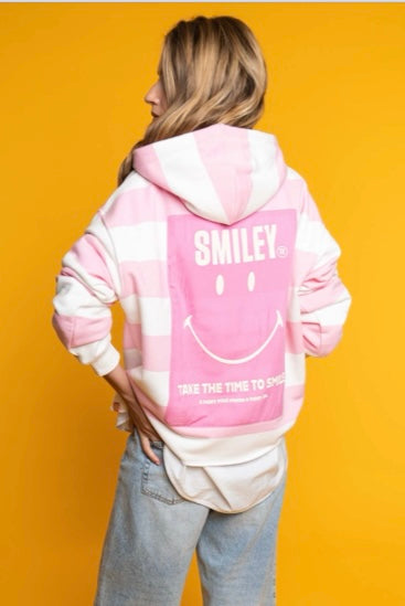 TSPHoodie Smiley pink/white
