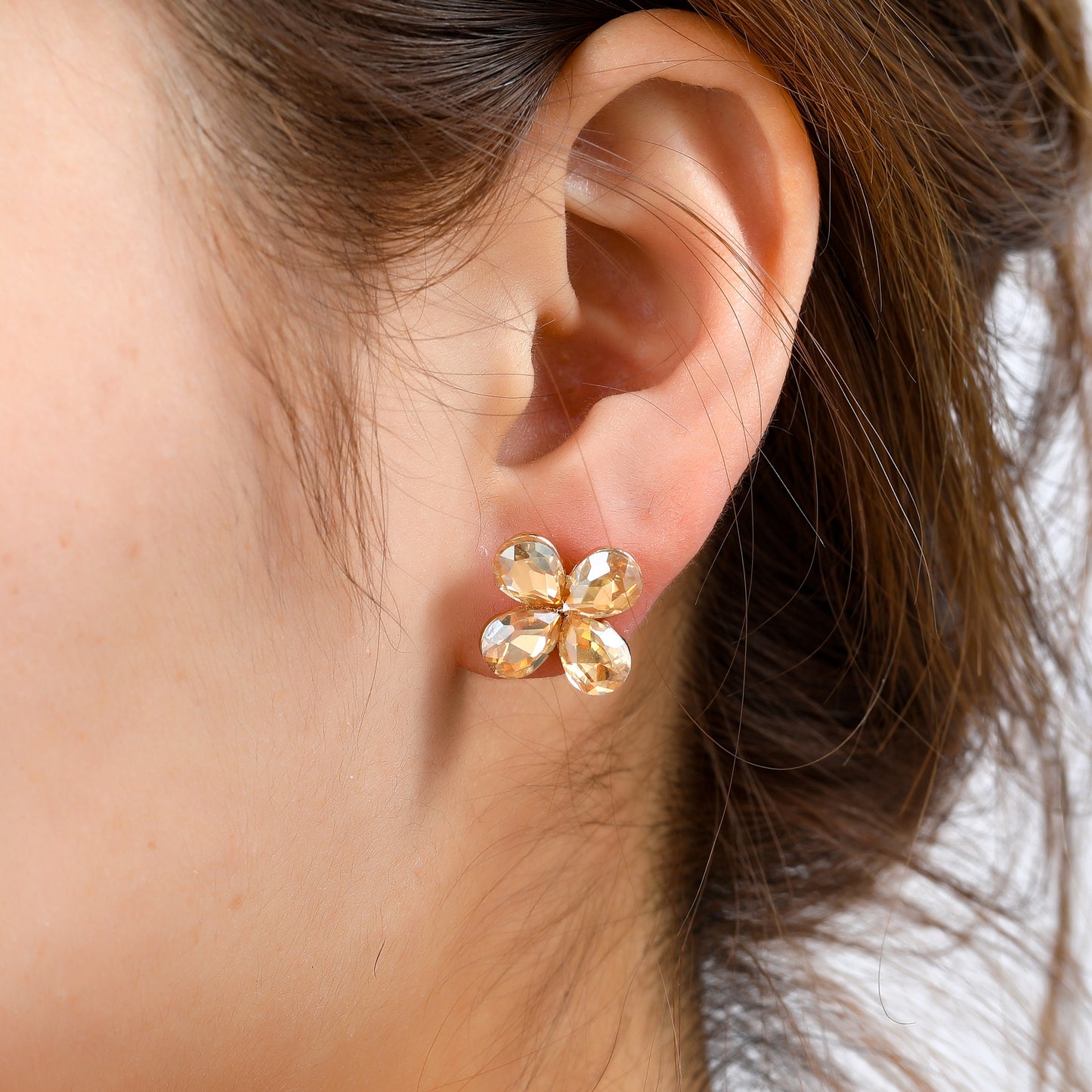 Oorbellen Flower Stone Stud E5002-1