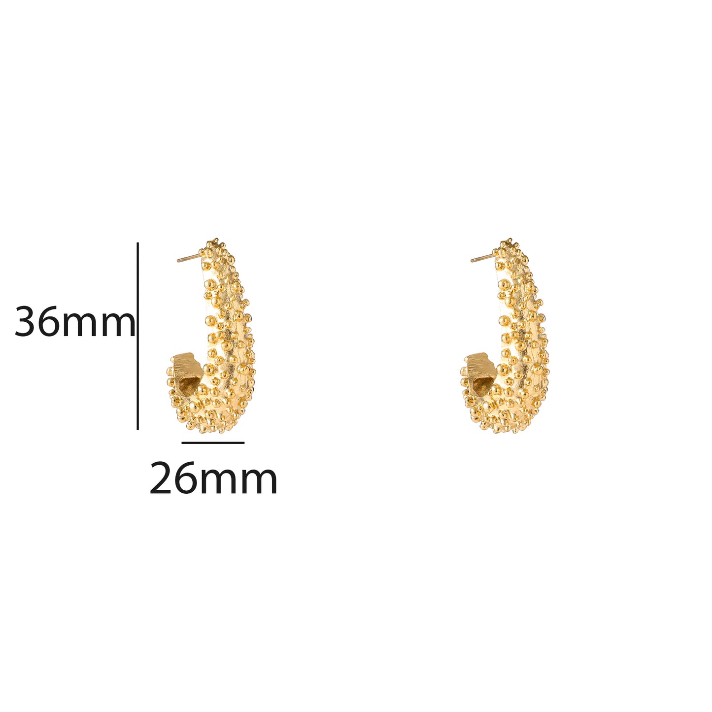 Oorbellen Big Dotted Drop E5385-2