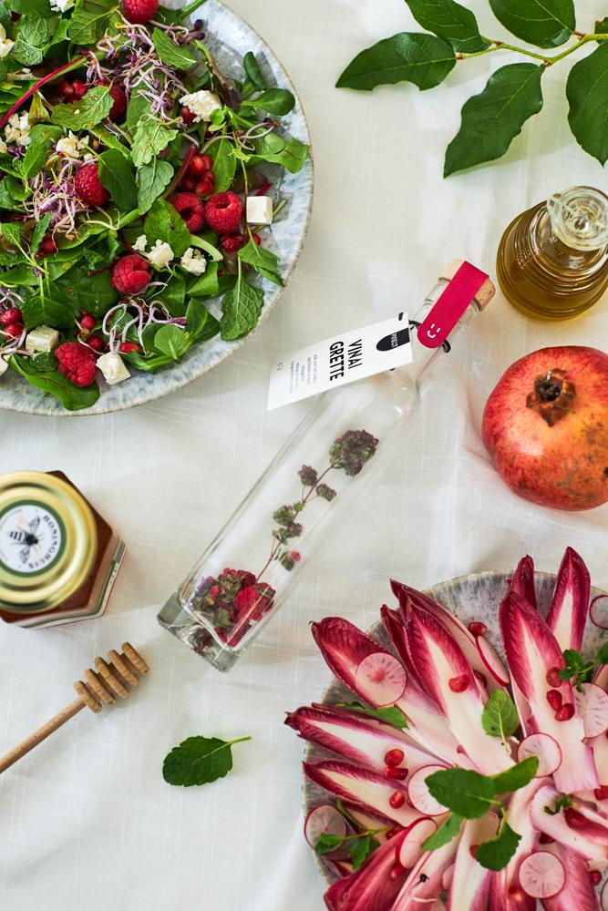 Vinaigrette Fles Framboos Granaatappel Munt