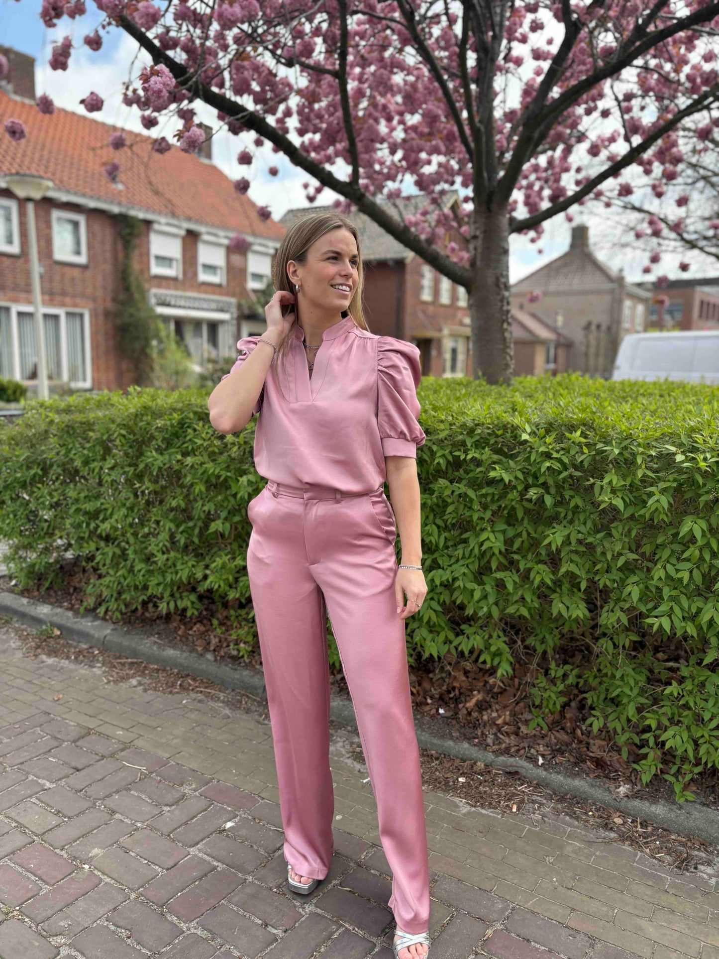Blouse Roella Heavy Sateen Blouse Evening Rose