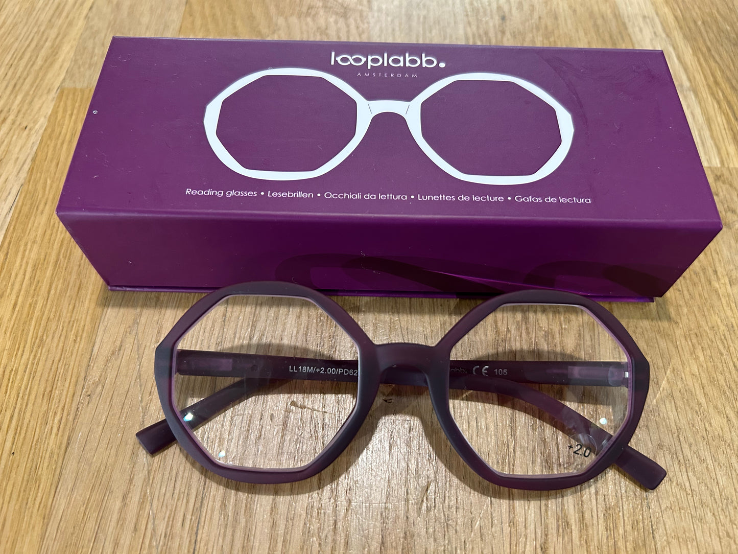 Looplabb Lolita deep purple leesbril