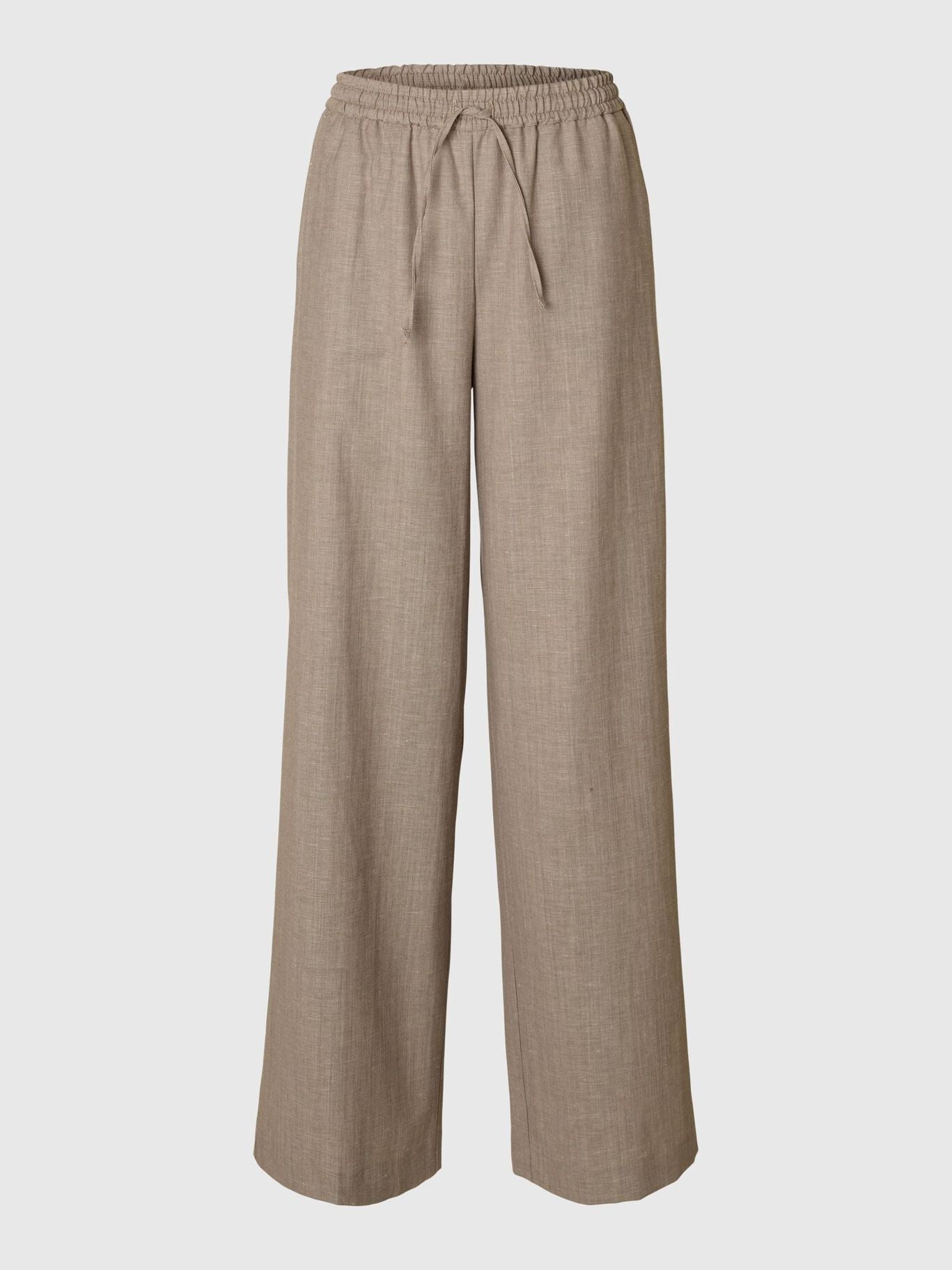 SLFMELLI HW EXTRA WIDE PANT OATMEAL