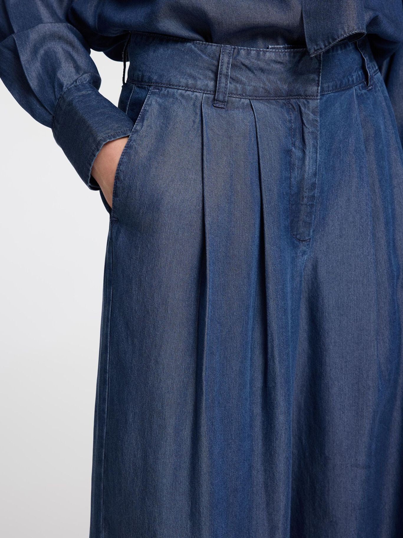 SLFNOELLA MW WIDE PANT DARK SAPPHIRE