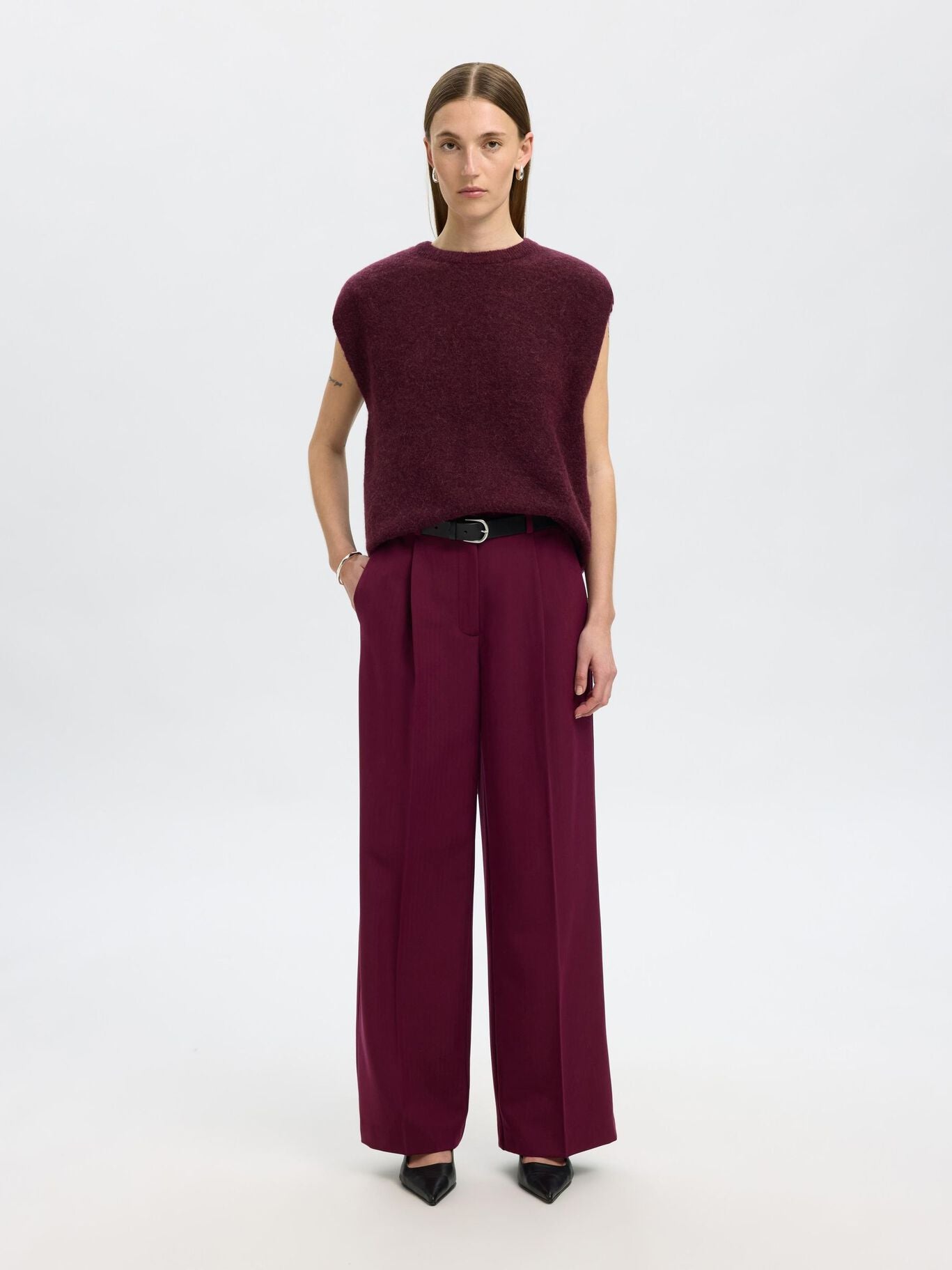 SLFLULU SL KNIT VEST FIG BLACK CORE