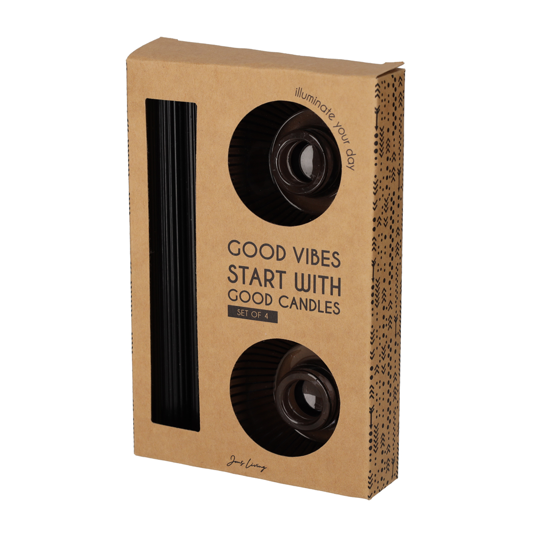 Jens Giftset Kandelaar + kaars black