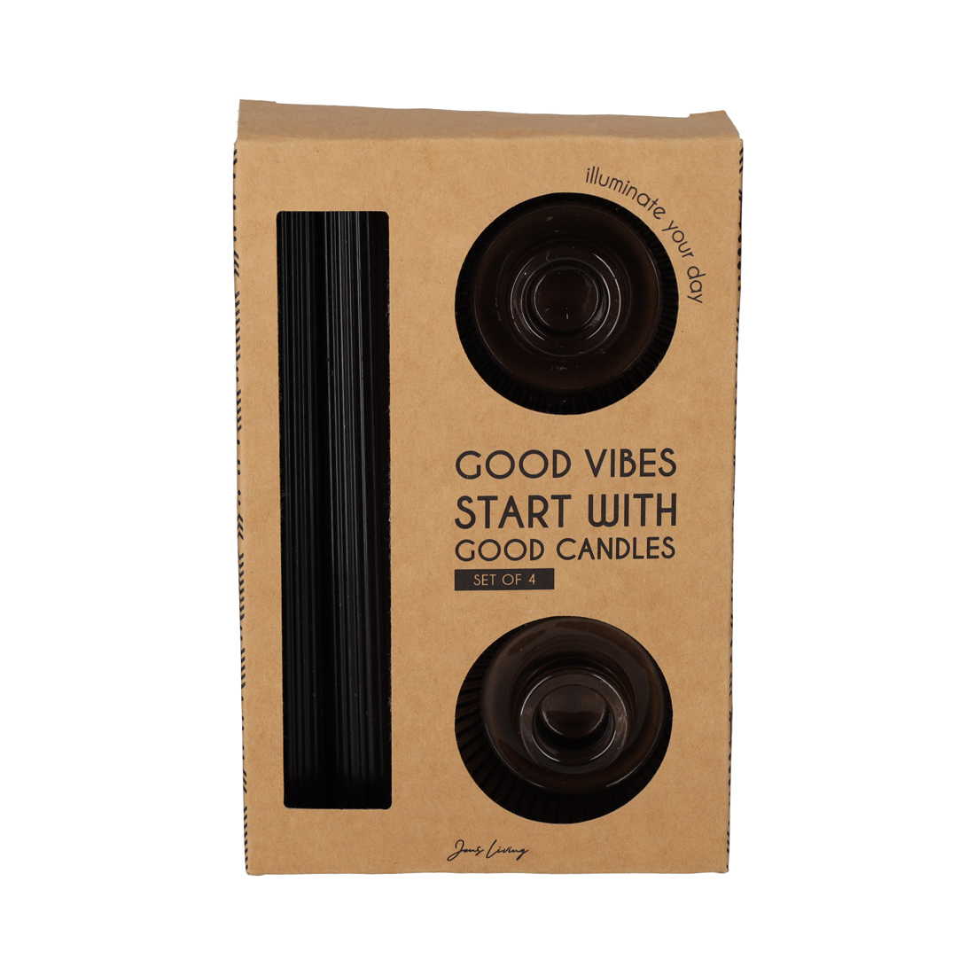 Jens Giftset Kandelaar + kaars black