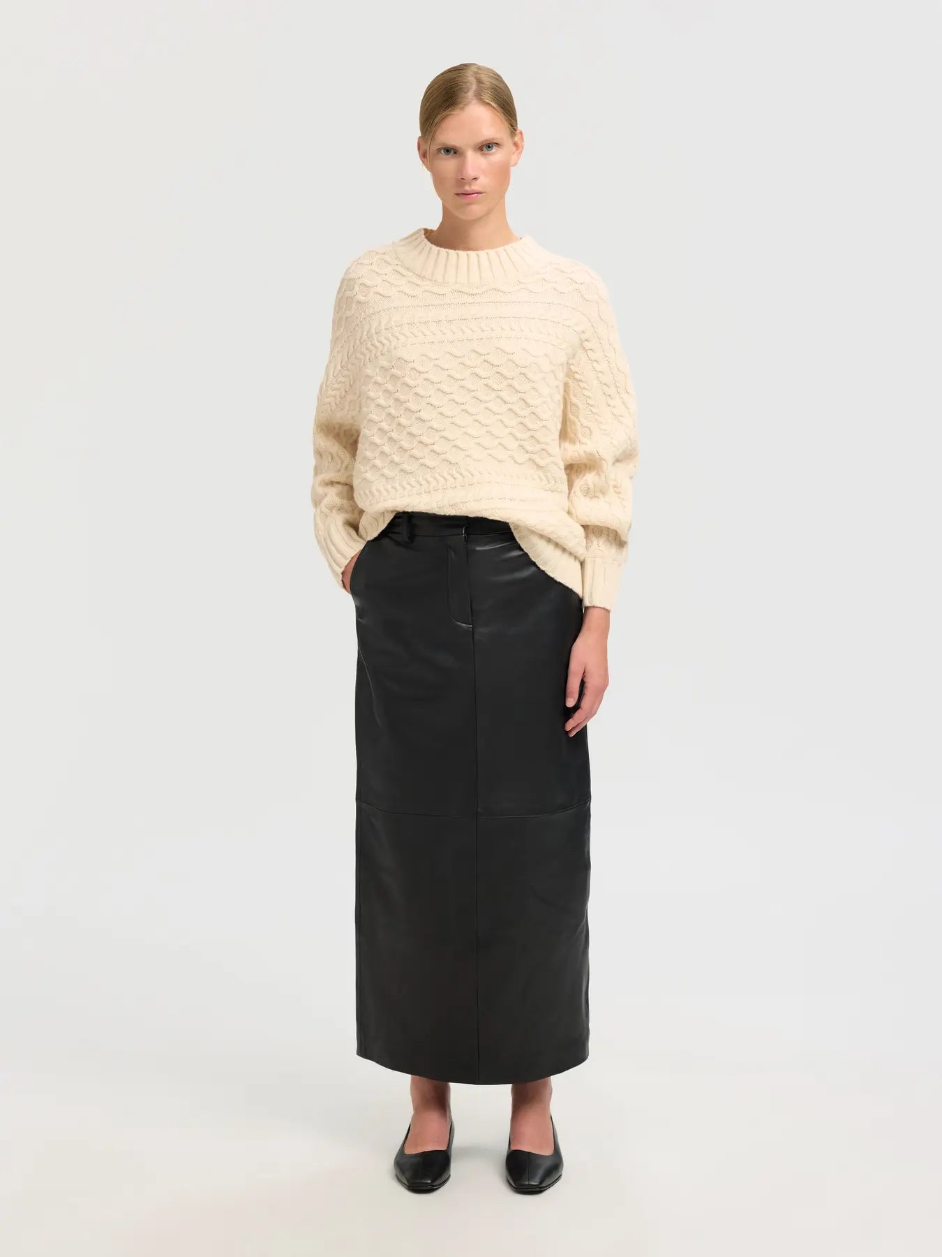 SLFNelly LS Cable Batsleeve Knit birch
