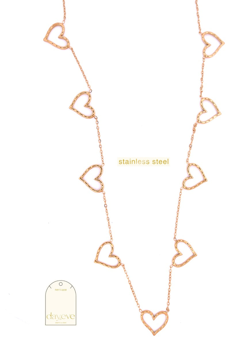 N56490-2 Long 9 Hearts Necklace