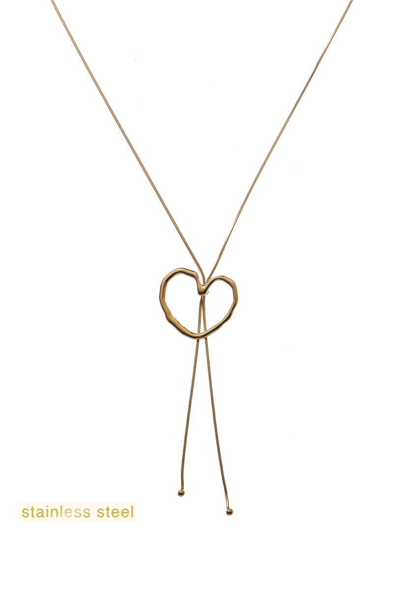 N56493-2 Long Necklace Open Heart
