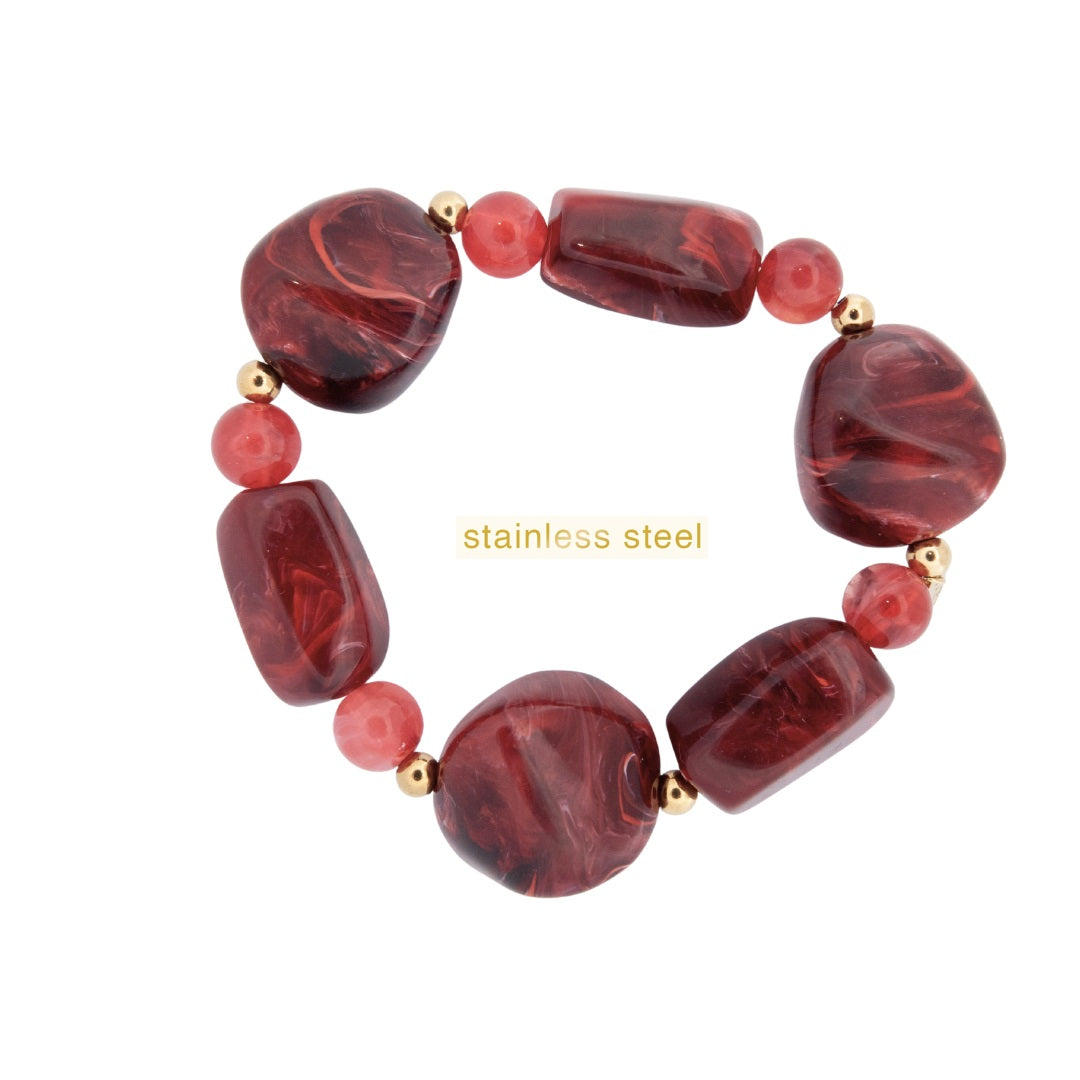 B56506-2 Stones bracelet burgundy