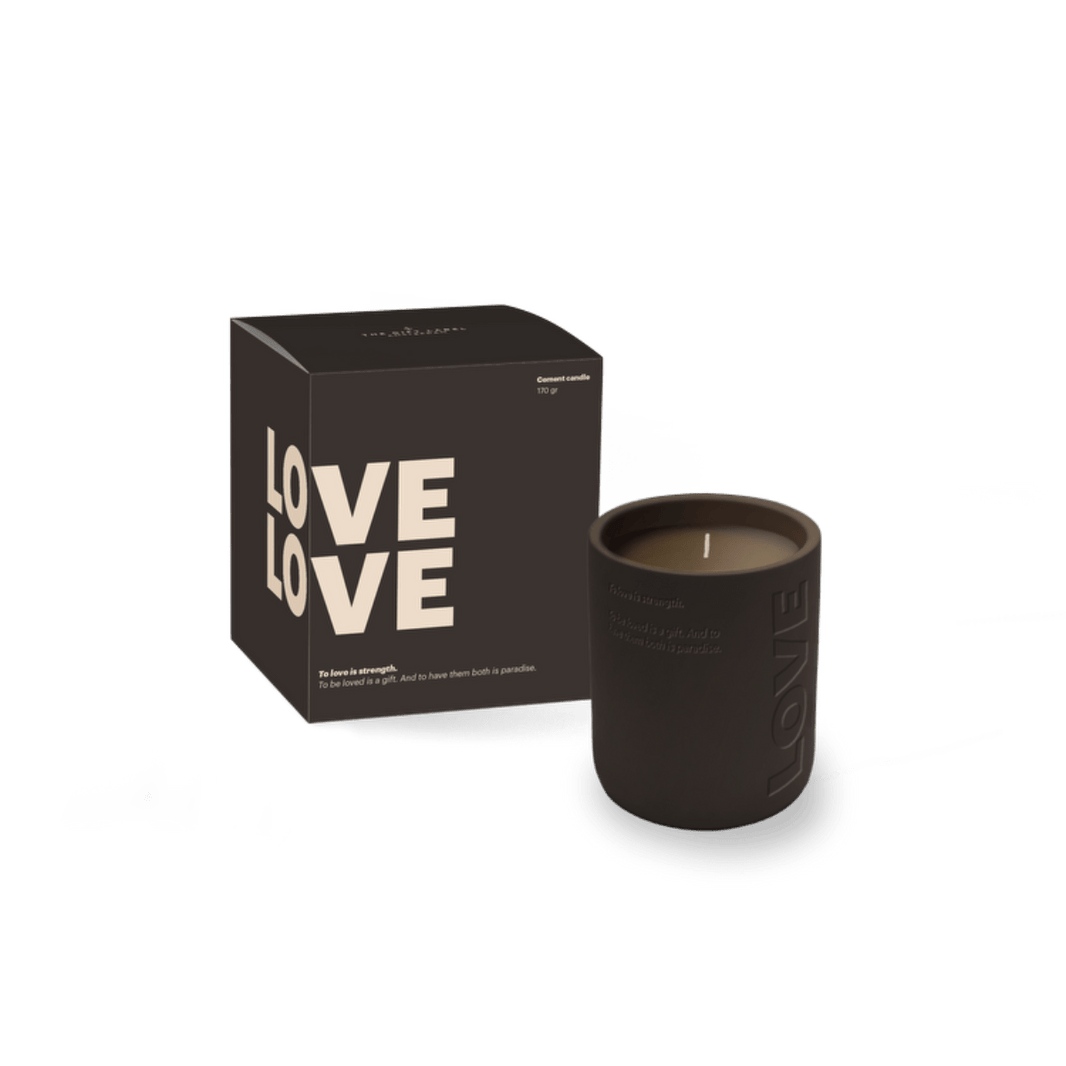 Cemented Candle 170gr LOVE taupe