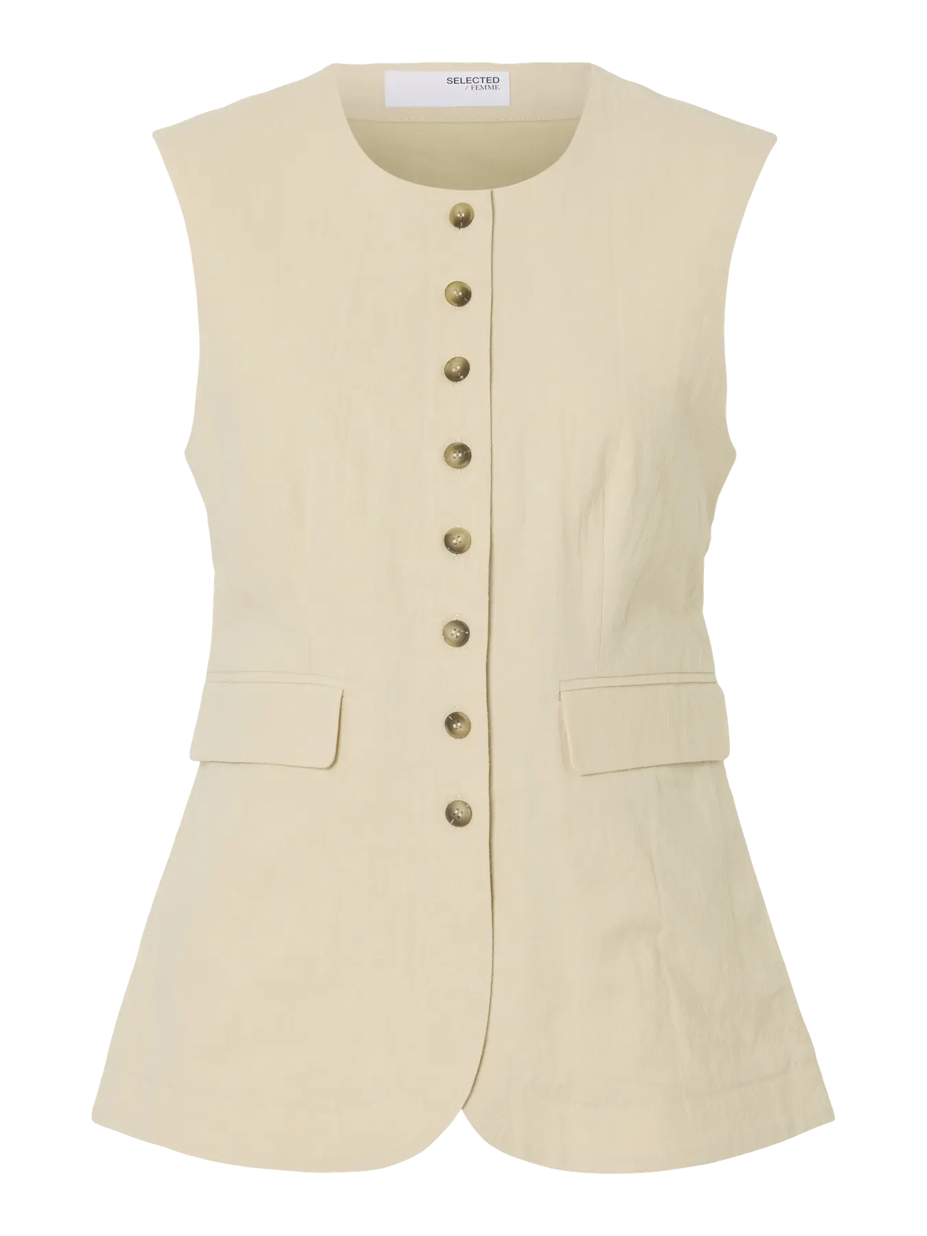 Iluna Buttoned Pocket Vest Sandshell