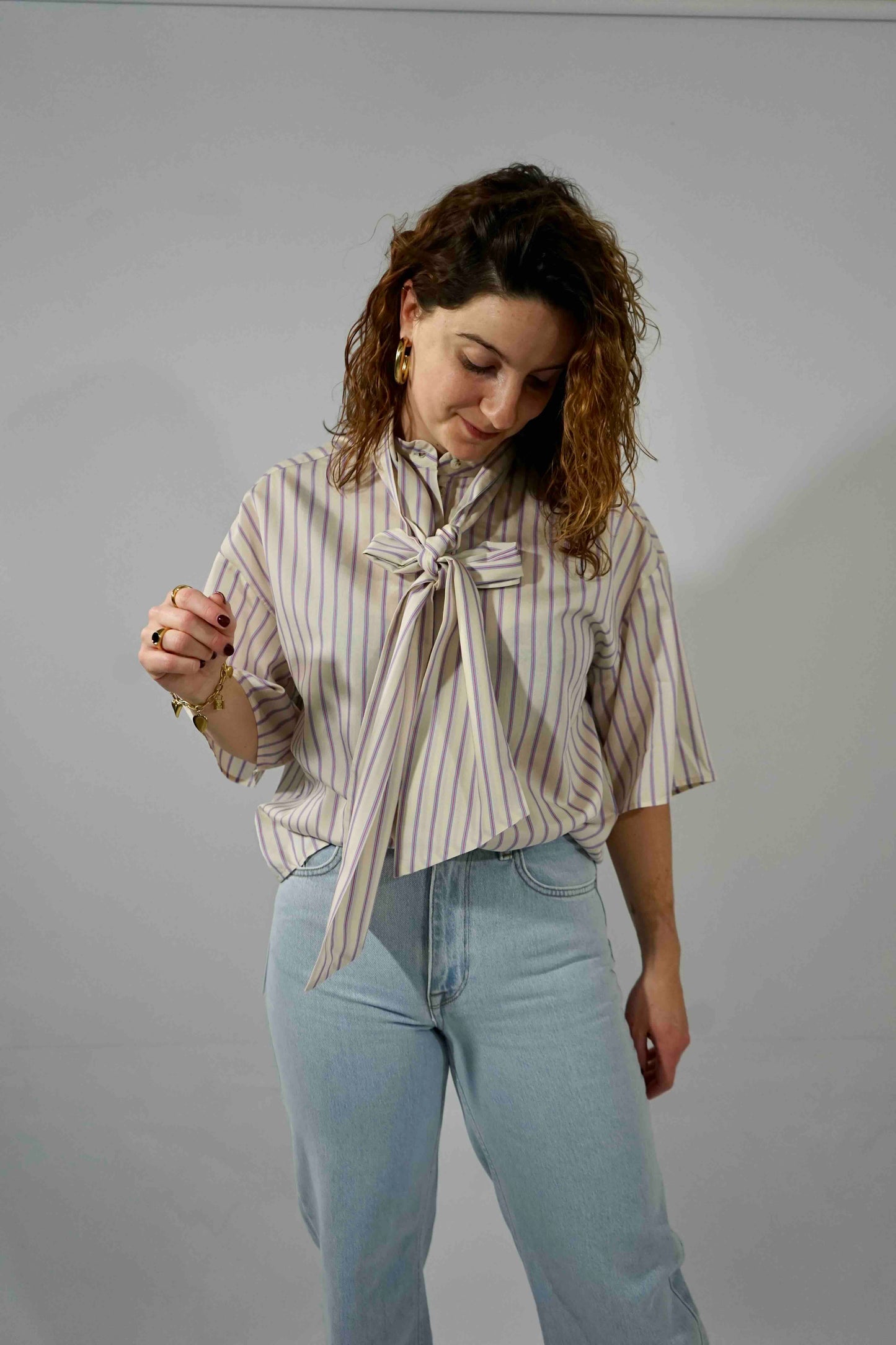 Ana-Juno 3/4 Bow Shirt Birch