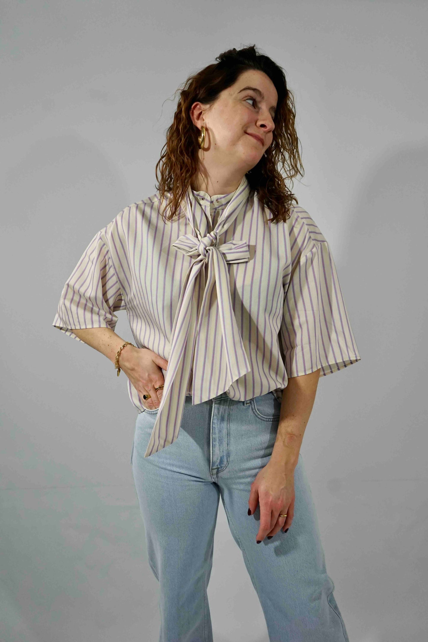 Ana-Juno 3/4 Bow Shirt Birch