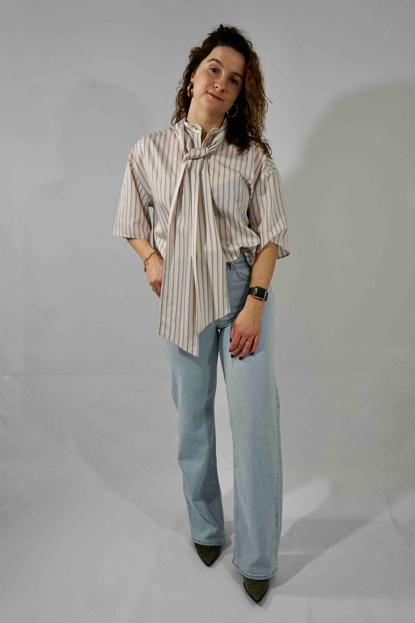 Ana-Juno 3/4 Bow Shirt Birch