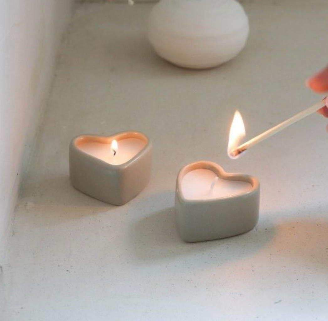 Leeff Heart Candles Hanne set of 2