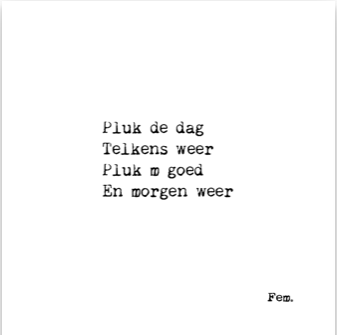 Papierpleziertjes geurstokjes Pluk de dag.