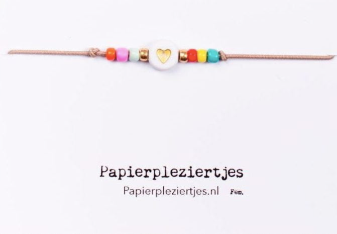 Papierpleziertjes kaart met armband