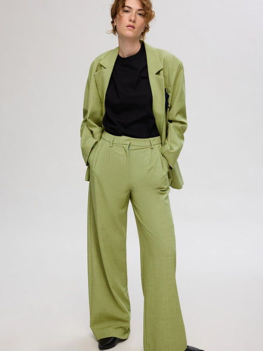 SLFSOPHIE HW EXSTRA WIDE PANT CARDAMON SEED