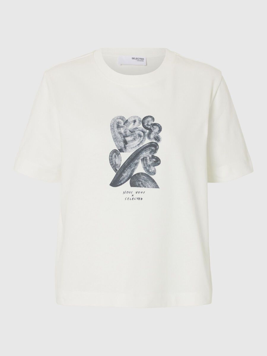 Essential Boxy Print Tee White