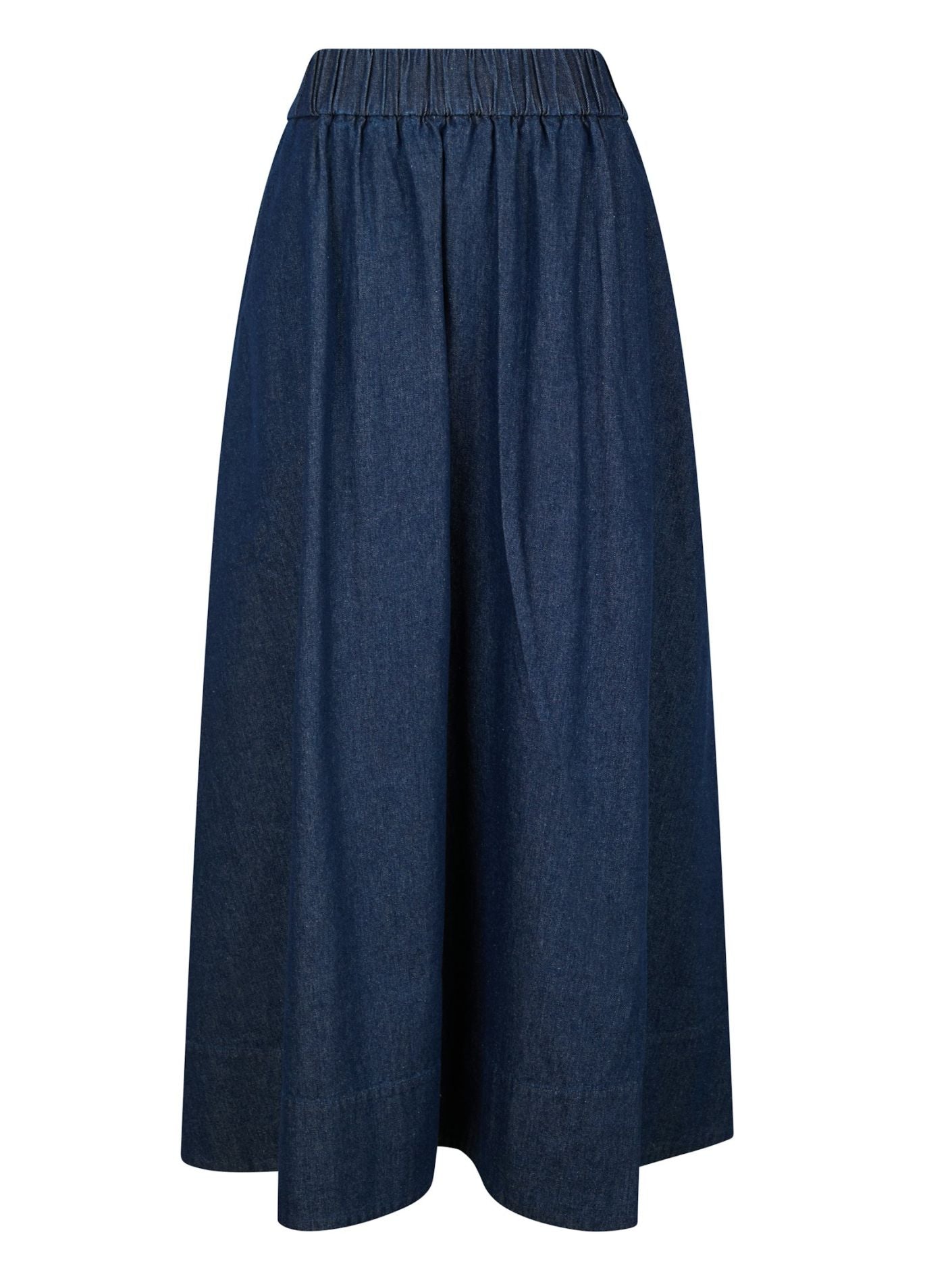 Yara Denim Long Skirt Dark Blue