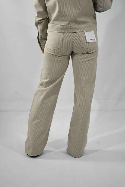 Alba Wide Jeans Beige Stripes