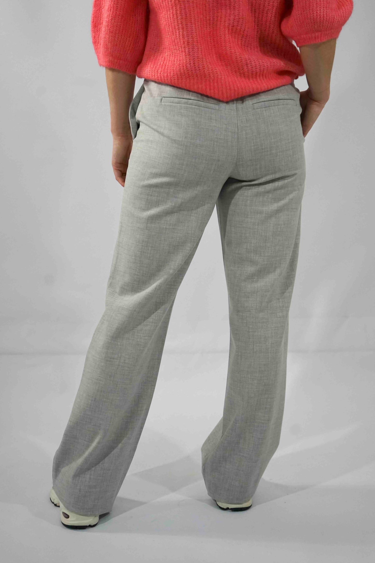 Broek Chane Straight Light Grey Melange