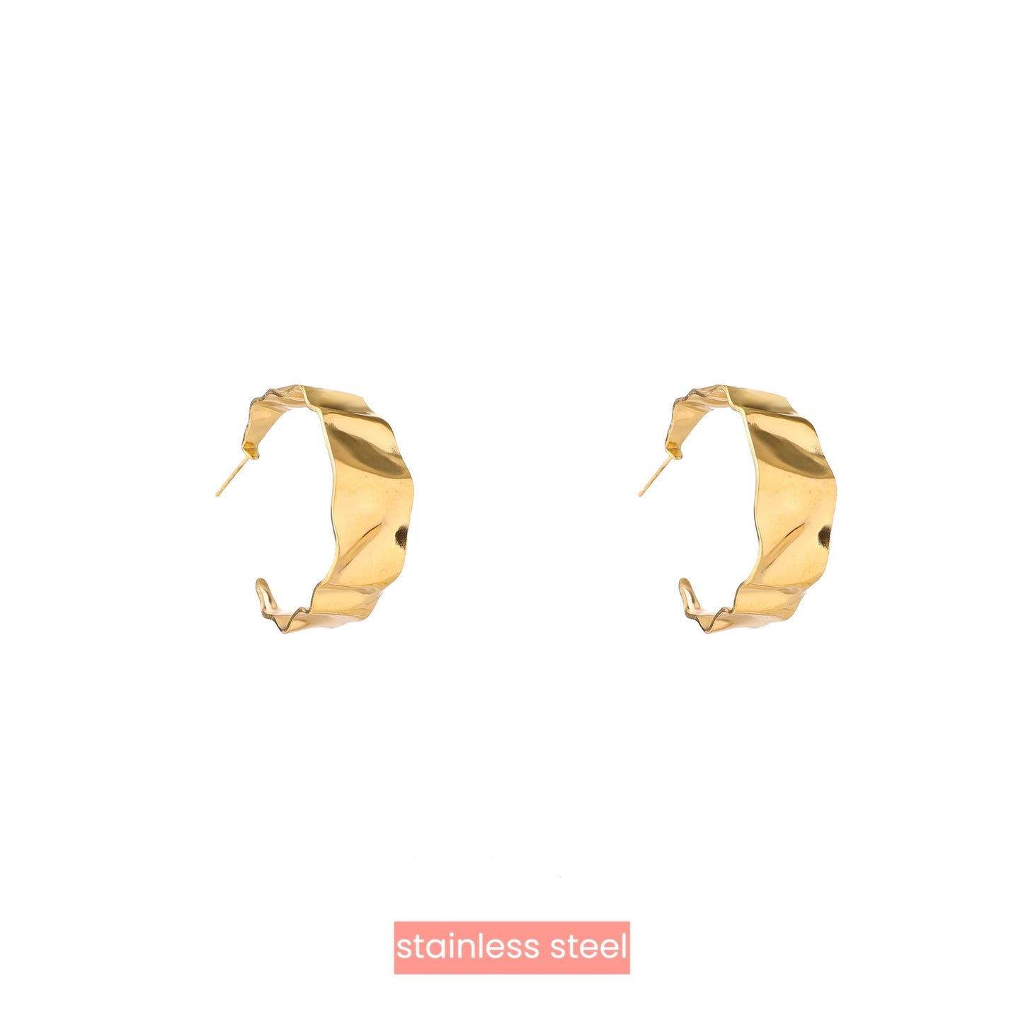 Oorbellen Crinkle Hoop E5303-2