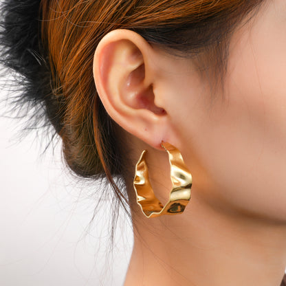 Oorbellen Crinkle Hoop E5303-2