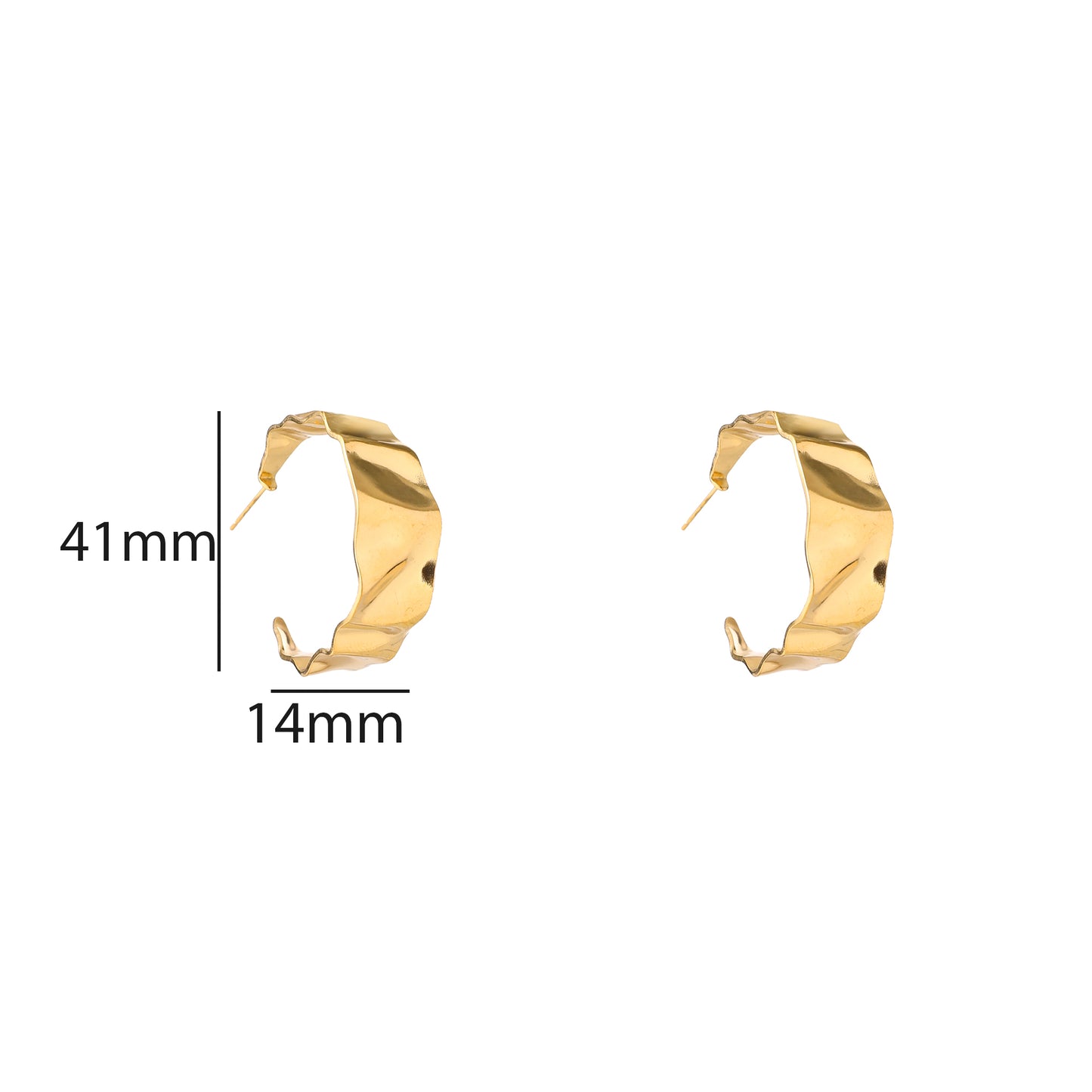 Oorbellen Crinkle Hoop E5303-2