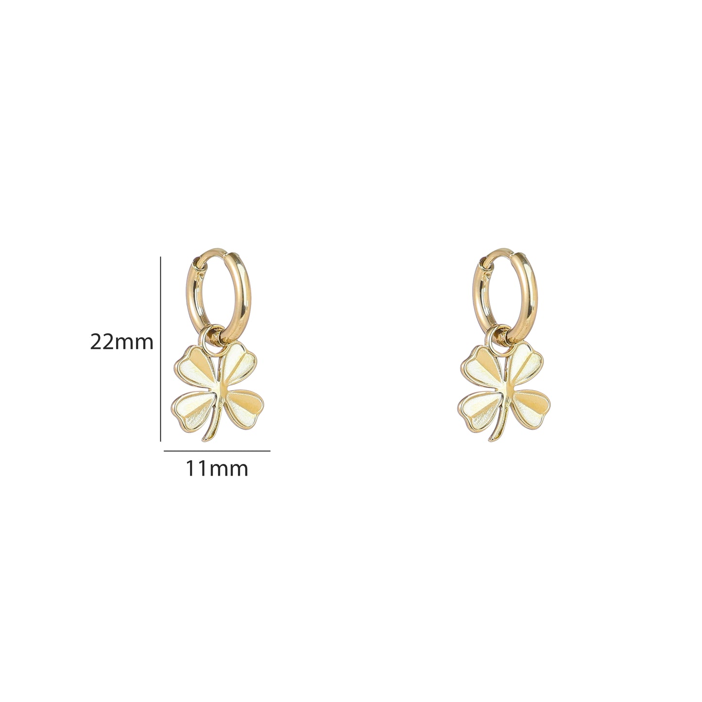 Oorbellen Simple Clover Hoop E5403-2