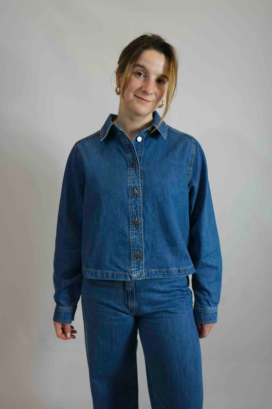 Adalyn Elena Blouse Mid Blue Wash