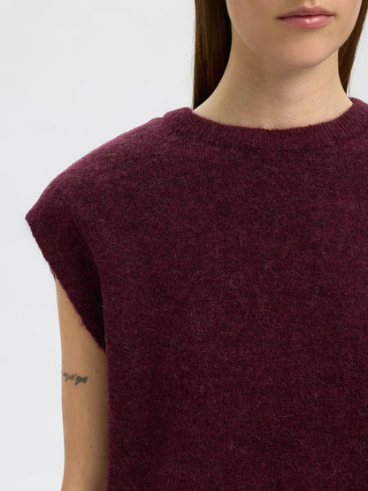 SLFLULU SL KNIT VEST FIG BLACK CORE