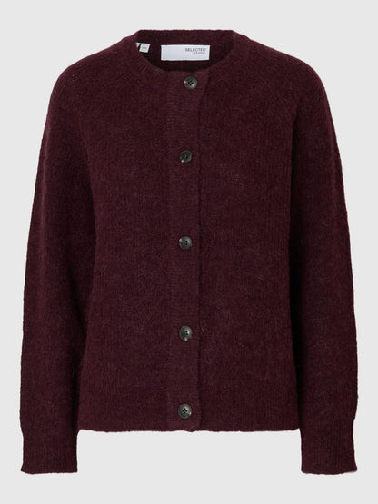 SLFLULU LS KNIT SHORT CARDIGAN FIG