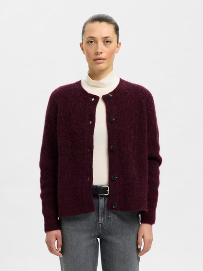SLFLULU LS KNIT SHORT CARDIGAN FIG