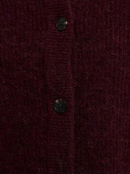SLFLULU LS KNIT SHORT CARDIGAN FIG