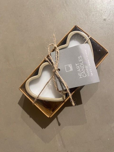 Leeff Heart Candles Hanne set of 2