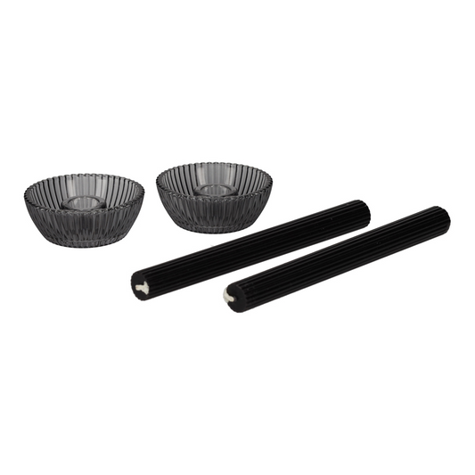 Jens Giftset Kandelaar + kaars black