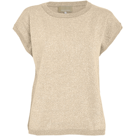 PCRemi Cap Sleeve Knit Top f/s metallic
