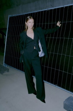 CMTailor Pants black ,bandplooi