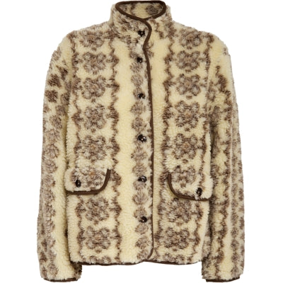 PCPaija Teddy Jacket whitecap grey print