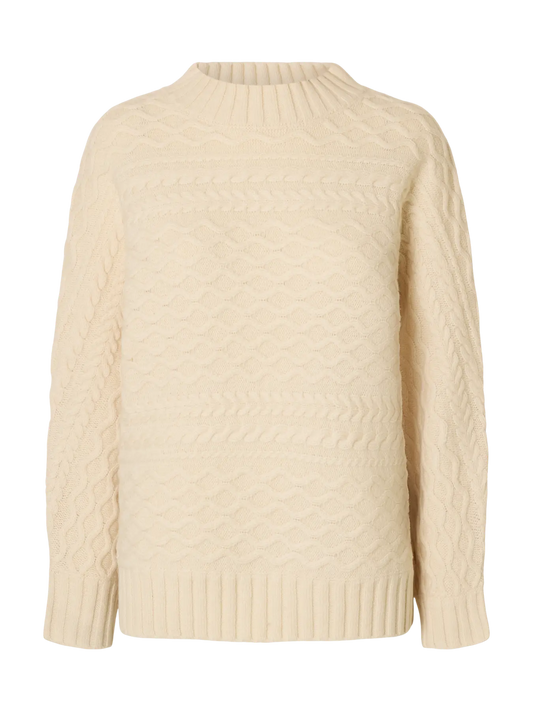 SLFNelly LS Cable Batsleeve Knit birch