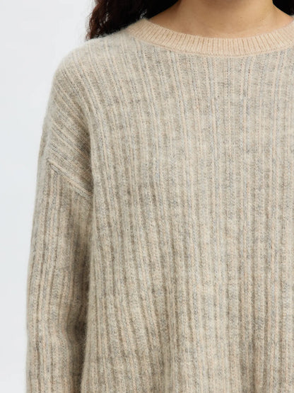 SLFAlva LS Knit Stripe o-Neck