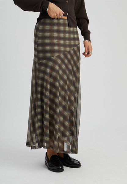 PC Safina Mesh Skirt toffee print