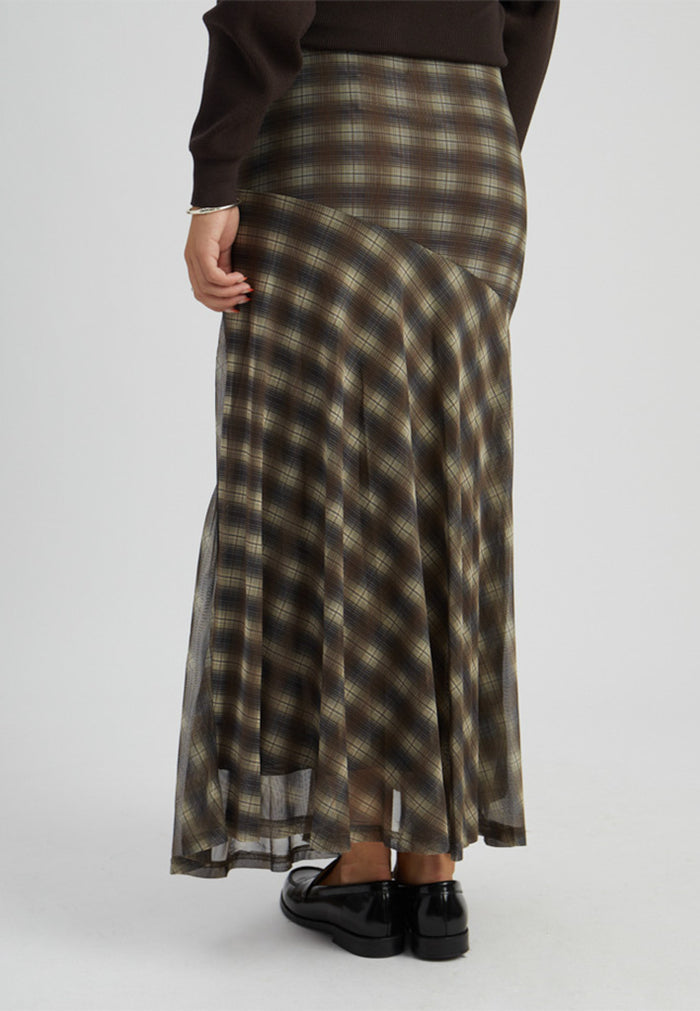 PC Safina Mesh Skirt toffee print