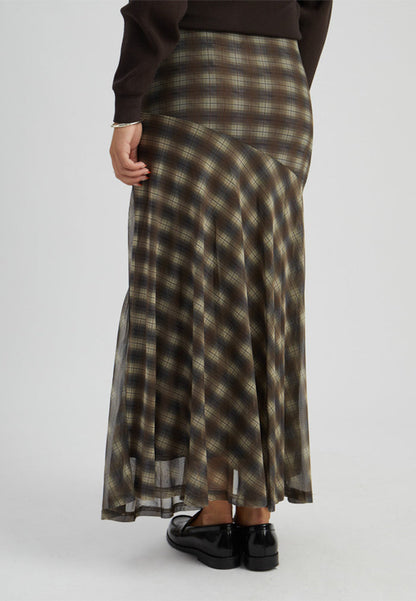 PC Safina Mesh Skirt toffee print