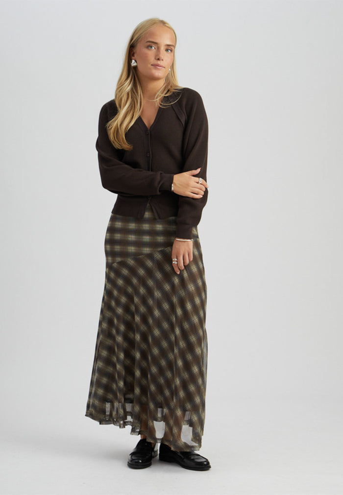 PC Safina Mesh Skirt toffee print