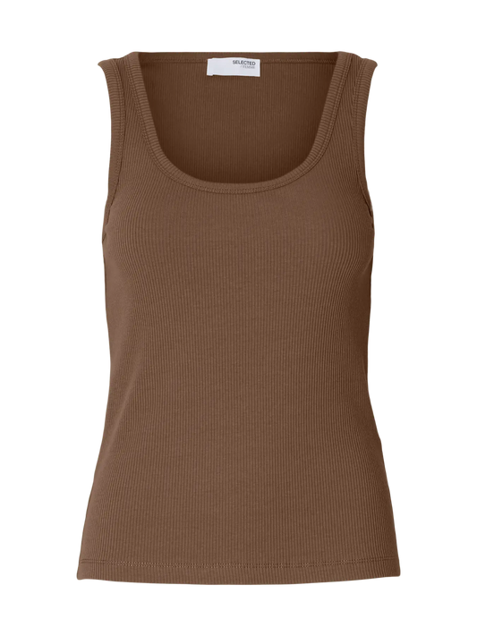 Anna O-neck Tank Top Chestnut